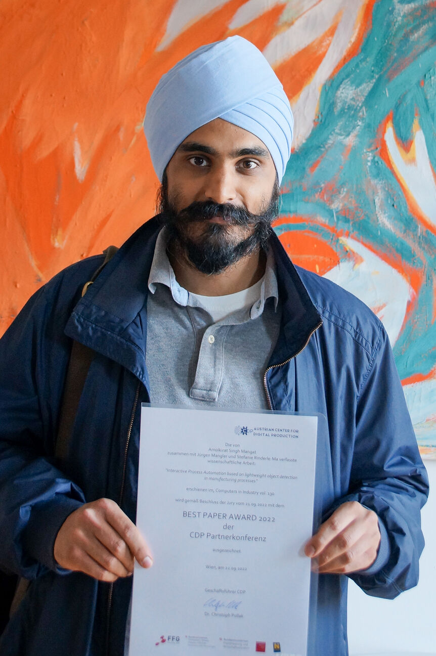 Best Paper Award für Amolkirat Singh Mangat